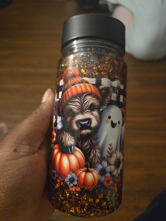 Fall cow 10oz Snowglobe Tumbler