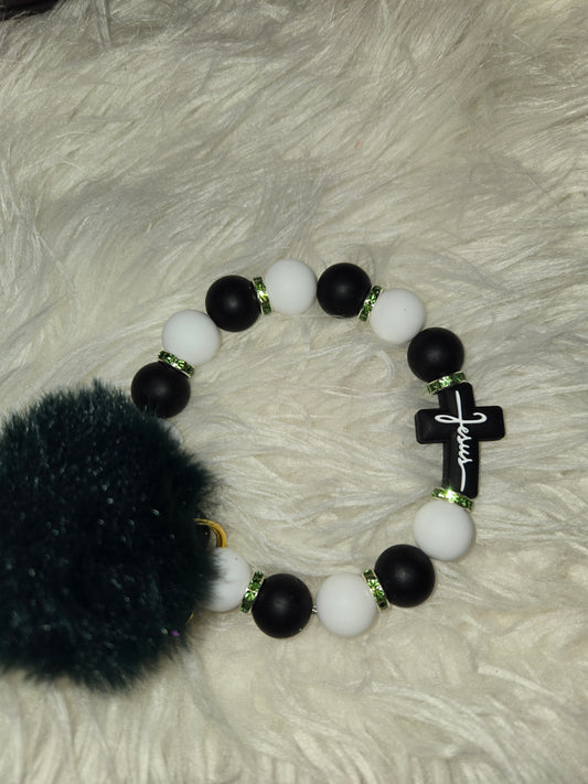 Cross Beadable Wristlets Keychain