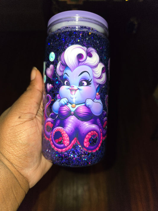 Baby Ursula 16oz acrylic snowglobe can