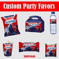 Spiderman party Favors