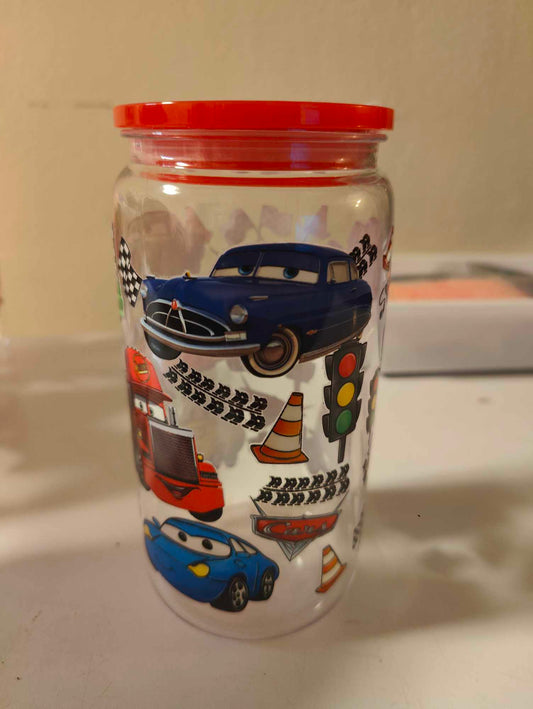 Cars 16 oz Plastic Can