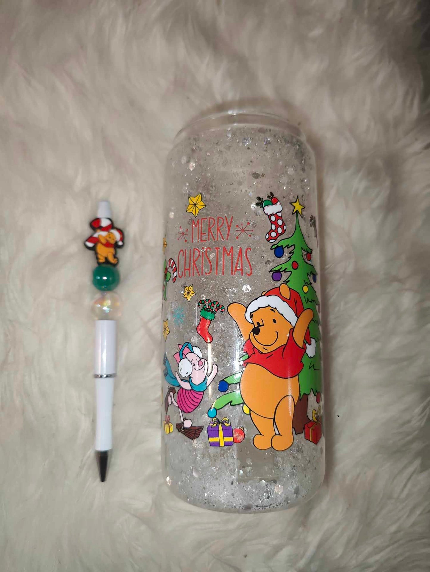 Pooh and Friends  16oz snow globe  Can and Pen Combo