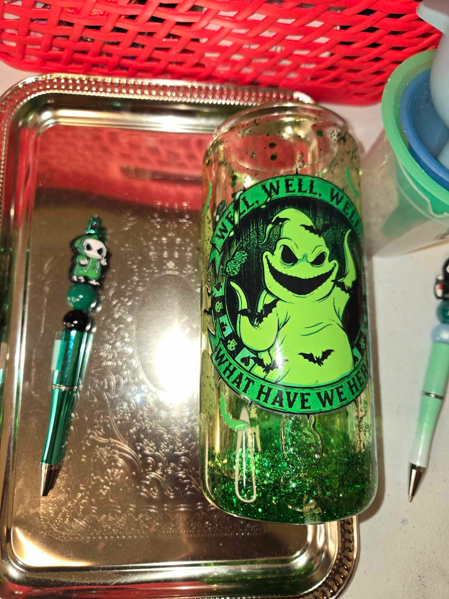 Green Boogeyman 16oz snow globe  Can and Pen Combo