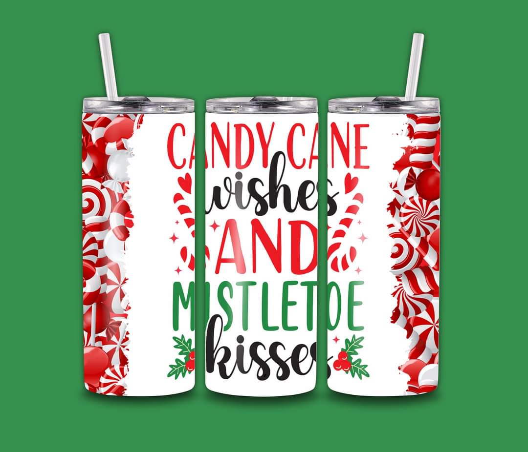 Candy Cane  Wishes 20oz Tumbler