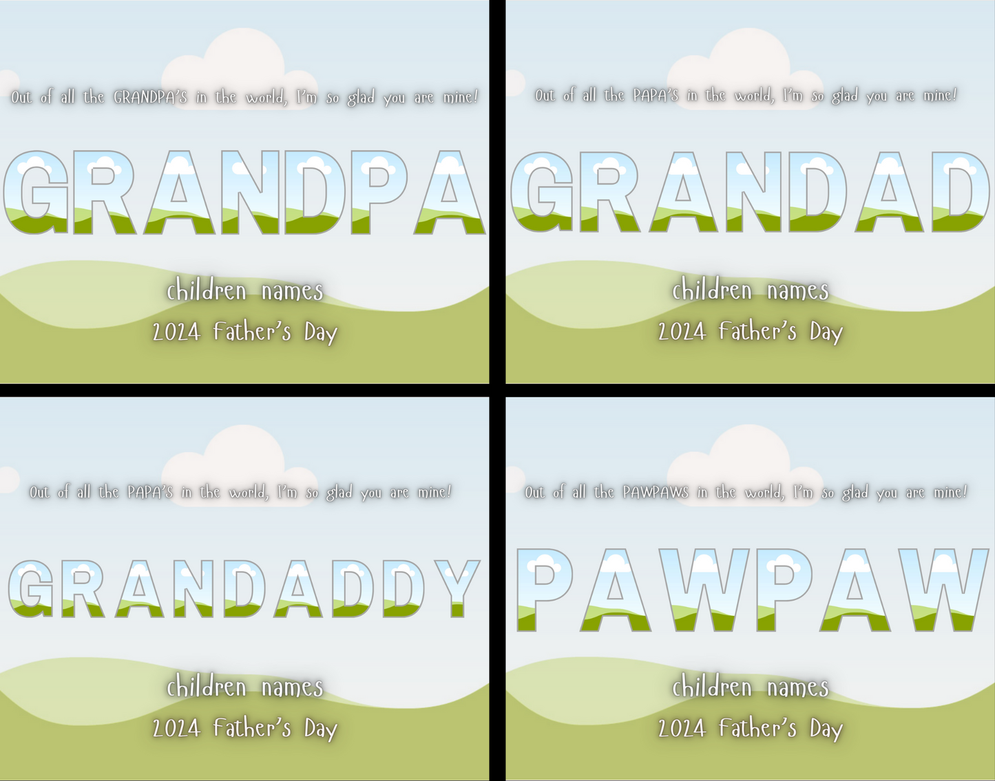 Grandpa Editable Template Bundle