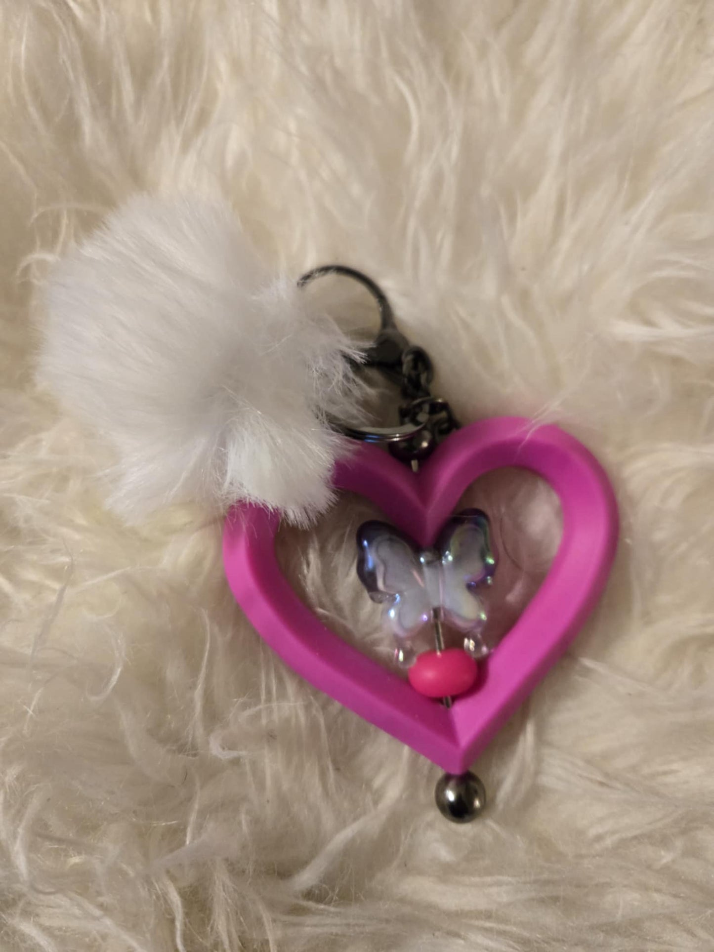 Heart Beadable Keychains